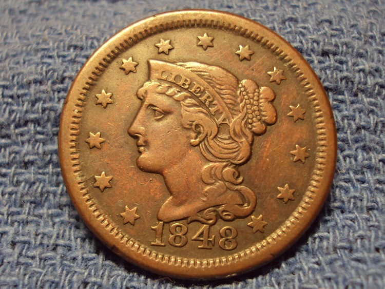 1848-Lg.-Cent,-Looking-For-A-Possible-Grade