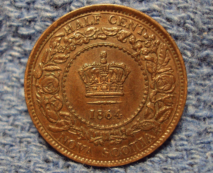 1864-Nova-Scotia-1/2-Cent,-Looking-For-A-Grade-Please.