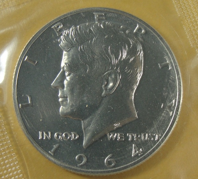 1964-Kennedy-Half-Dollar--Accent-Hair--In-Proof-Set