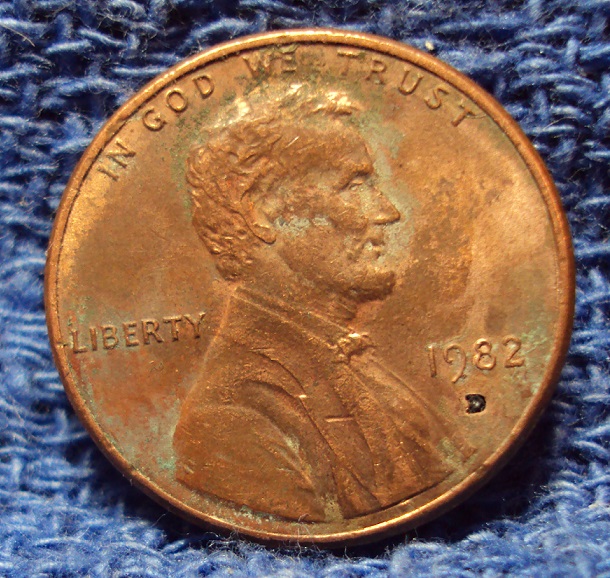 1982-D-Lmc-Small-Date-Zinc,-Rotted-Out-D-Only