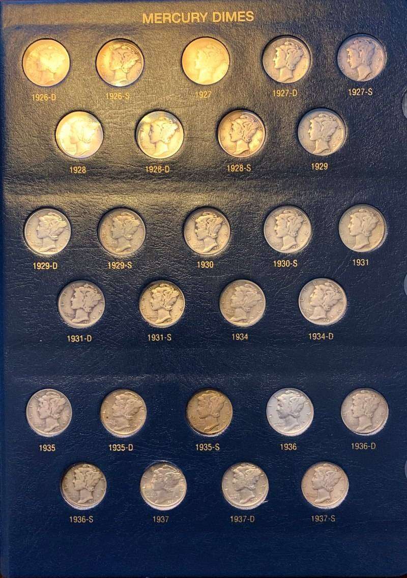 My-Mostly-Circulated-Mercury-Dime-Collection...