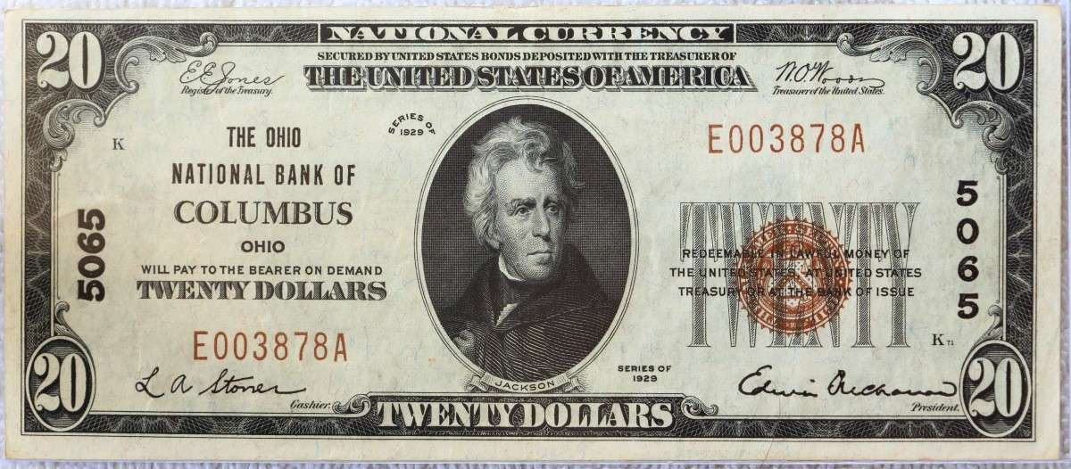 1929-Ten-Dollar-Bill.--Bank-Of-Commerce-Of-Adrian