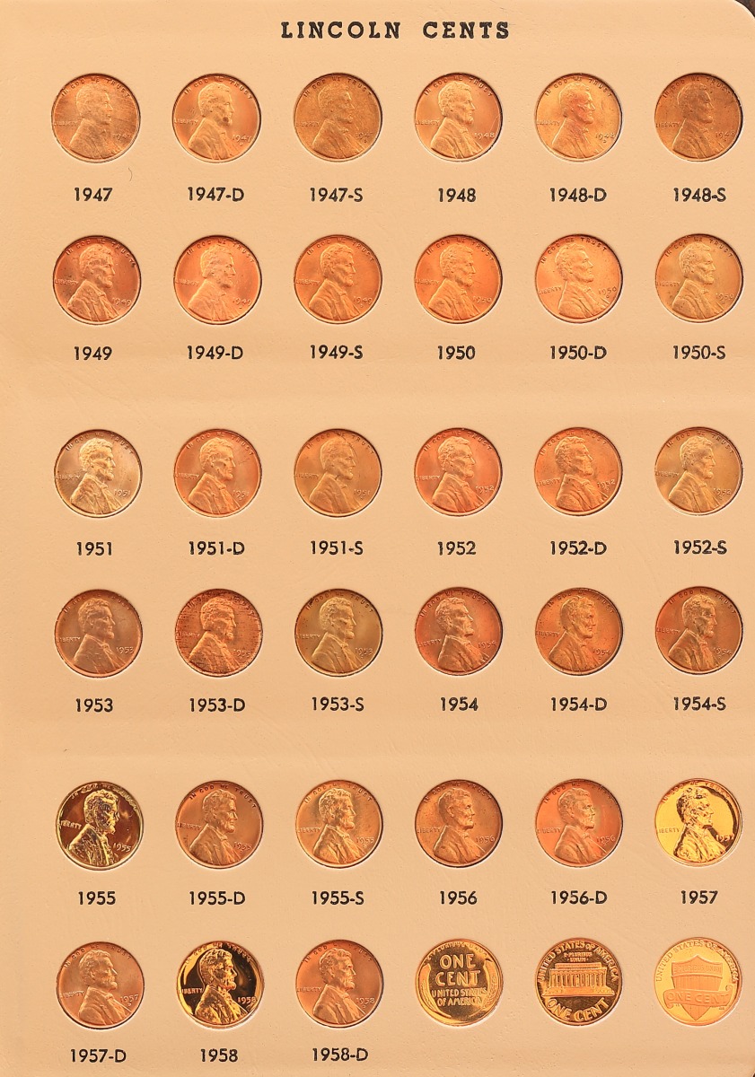 1909---1959-Lincoln-Cents--Incomplete-Collection