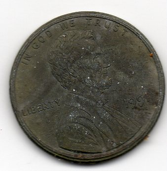 Zinc-Core-For-199*-Lincoln-Cent--Found-In-A-Roll