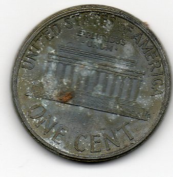 Zinc-Core-For-199*-Lincoln-Cent--Found-In-A-Roll