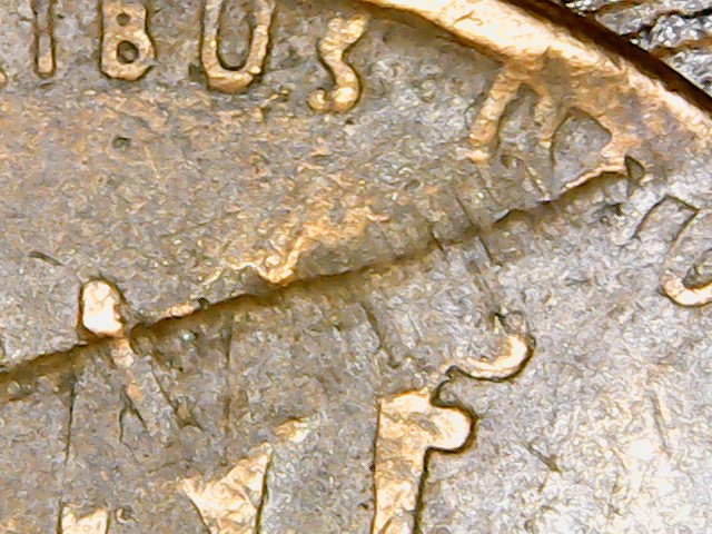 1955-Lincoln-Penny-With-Die-Gouge