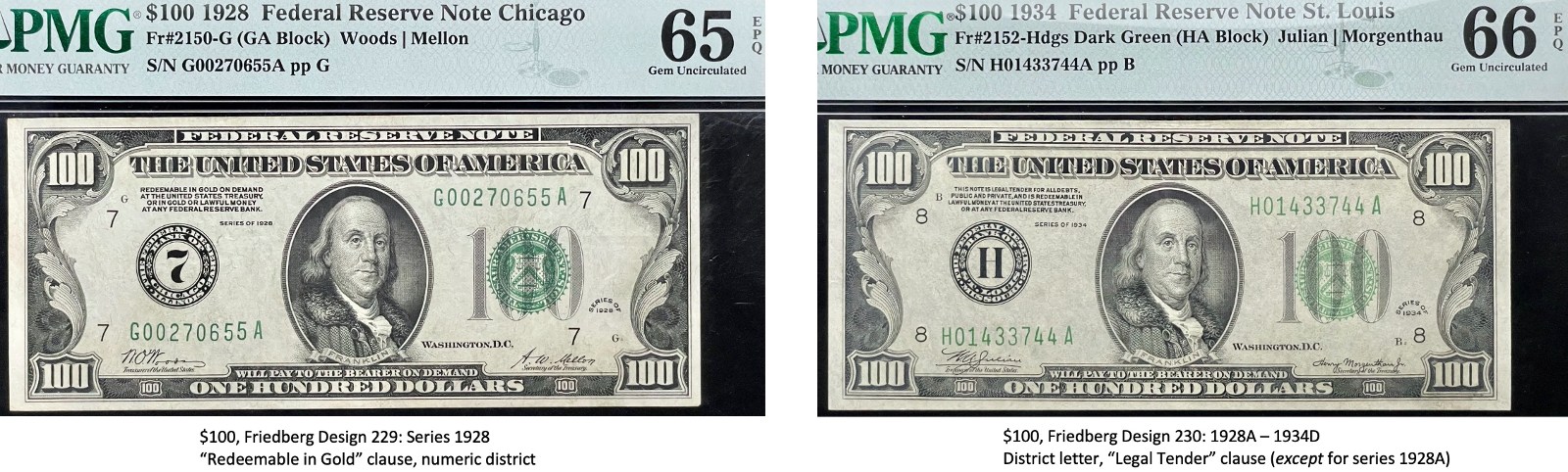Small-Size-Federal-Reserve-Note-Type-Set,-$1-Through-$100