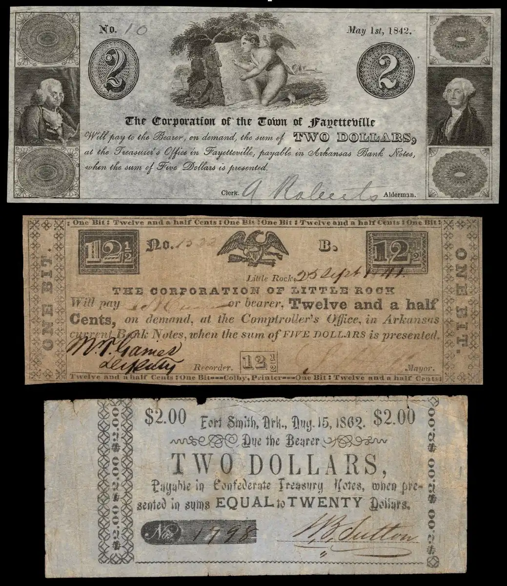 Hokiefan's-Collection-Of-Arkansas-Obsoletes,-Scrip-And-National-Bank-Notes