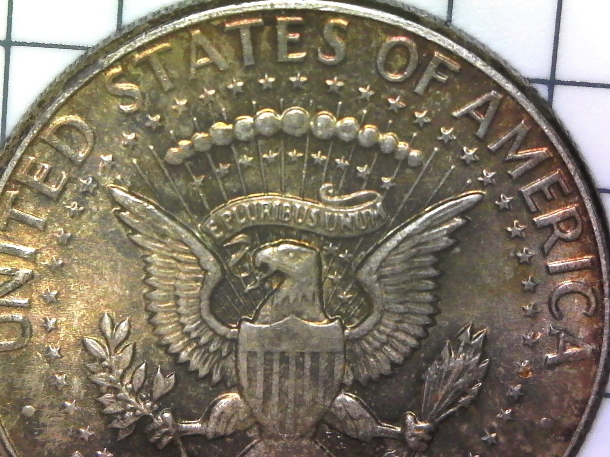 1964-Half-Dollar-Strange-Features-Toning-And-Square-Rim