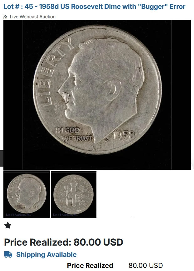 1958-Roosevelt-Dime-With-Interesting-Die-Chip