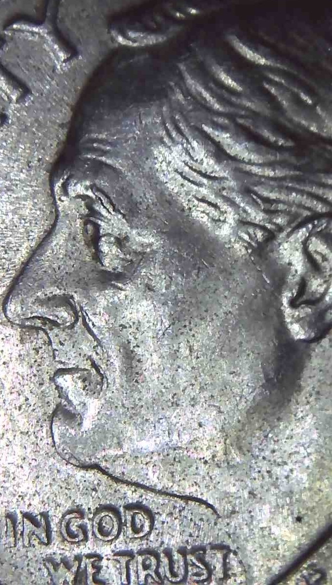 2000-?-P-Dime-With-Multiple-Die-Cracks,-Missing-Number-And-Dimple.