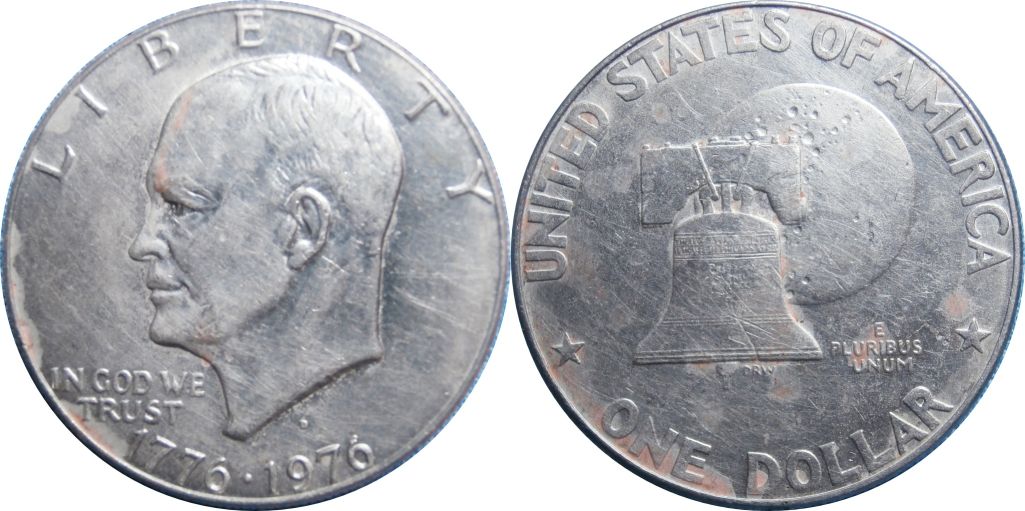 Copper-Spots-On-1976-D-Eisenhower-Dollar