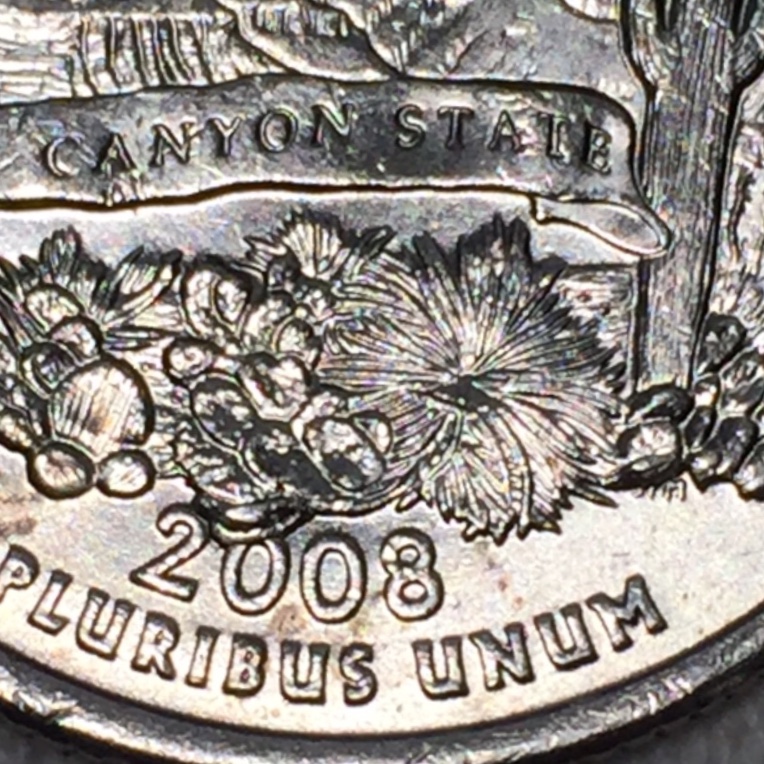 Coin-Roll-Find-2008-Arizona-With-Die-Chip-Over-Date-And-Initials
