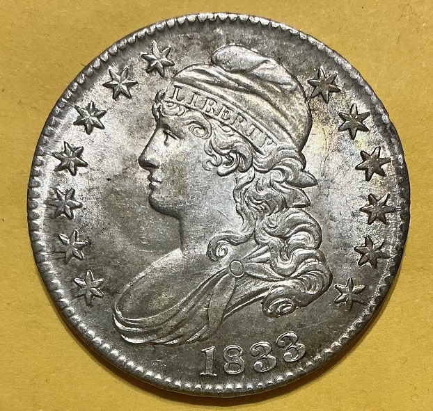 1833-Capped-Bust-Half-For-Grading-/-Overton