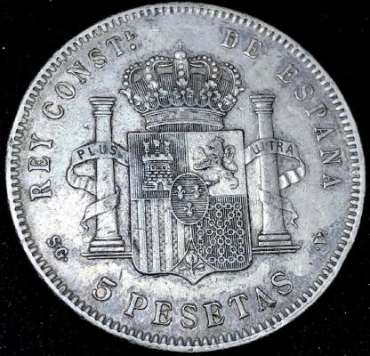 Spain-1898-5-Pesetas-For-Grading