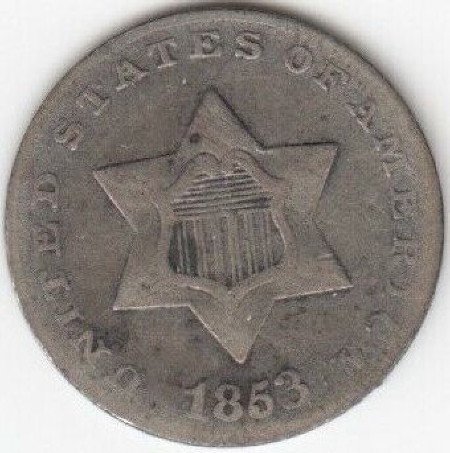 1853-3-Cent-Silver-For-Grading