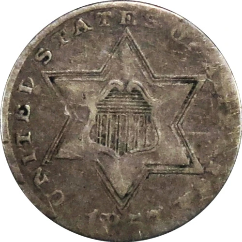 1857-3-Cents-Silver-For-Grading