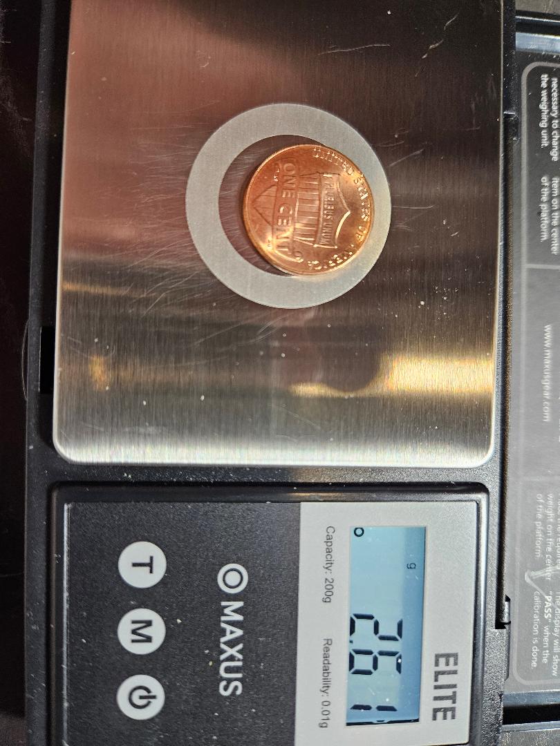 2017-P-Penny-Weight-2.61g-Where-Rest-Of-My-2017-S-Are-2.52g