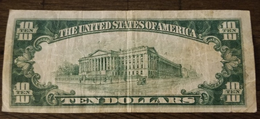 1929-Ten-Dollar-Bill.--Bank-Of-Commerce-Of-Adrian