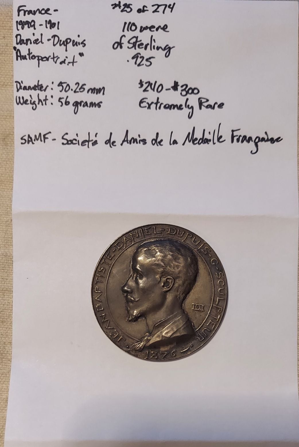 Societe-De-Amis-De-LA-M�daille-Francaise-Sterling-Art-Medallions-1890-S-1910-S