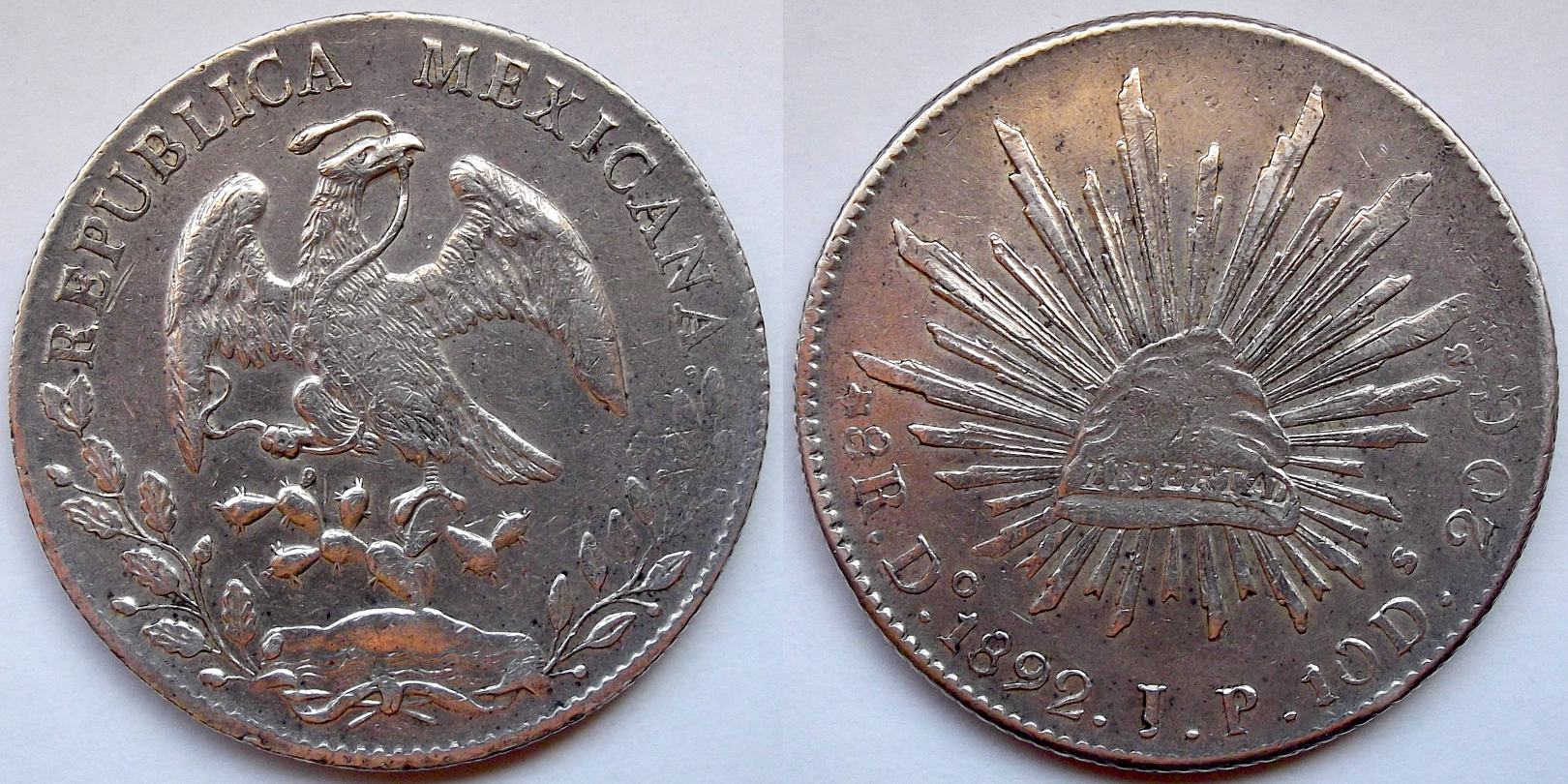 Mexico-,-8-Reales-Durango-1892-Condition-?