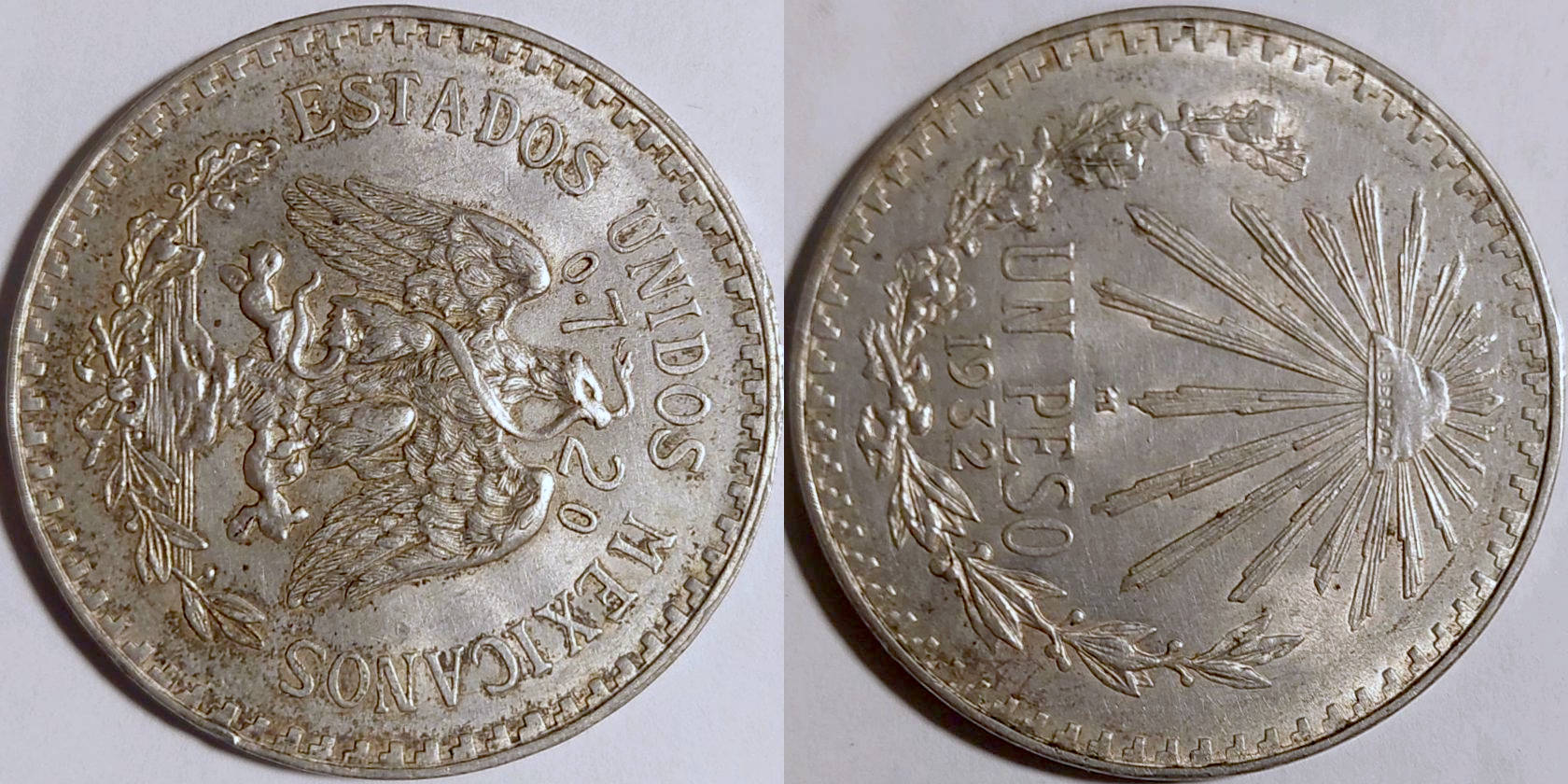 Mexico,-1-Peso-1932---Considered-Cleaned-Or-Not?