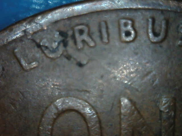 1924-Wheat-Cent---Reverse-Die-Chip-Looks-Like-A-Little-E-In-Big-E