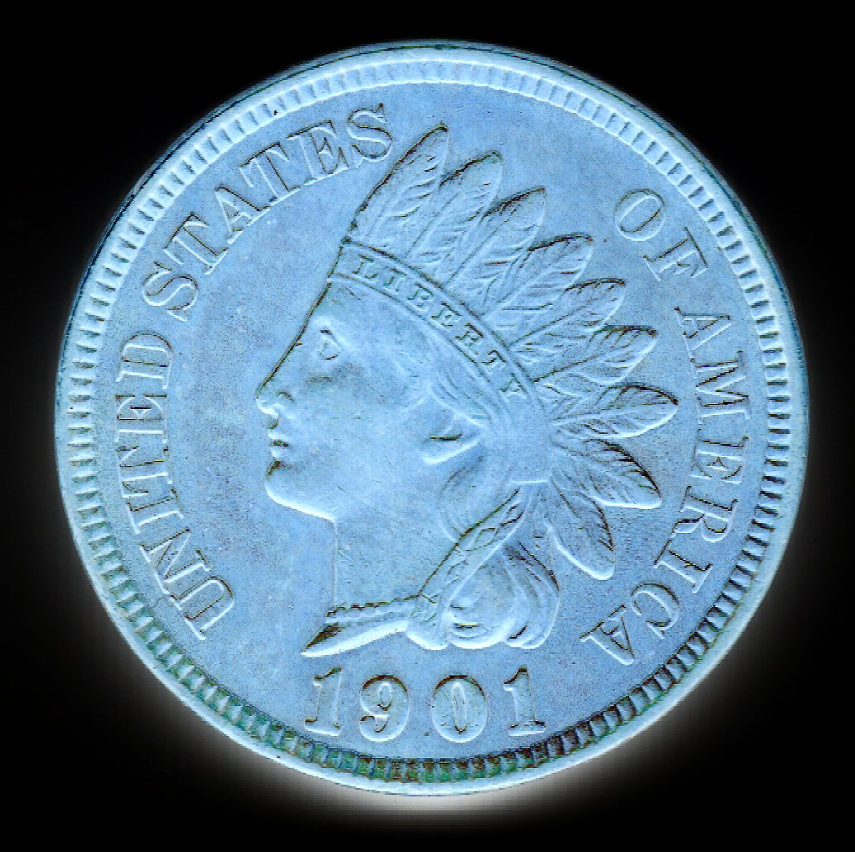 1901-Indian-Head-Cent-With-Questionable-Colors-?-Oily-Surface