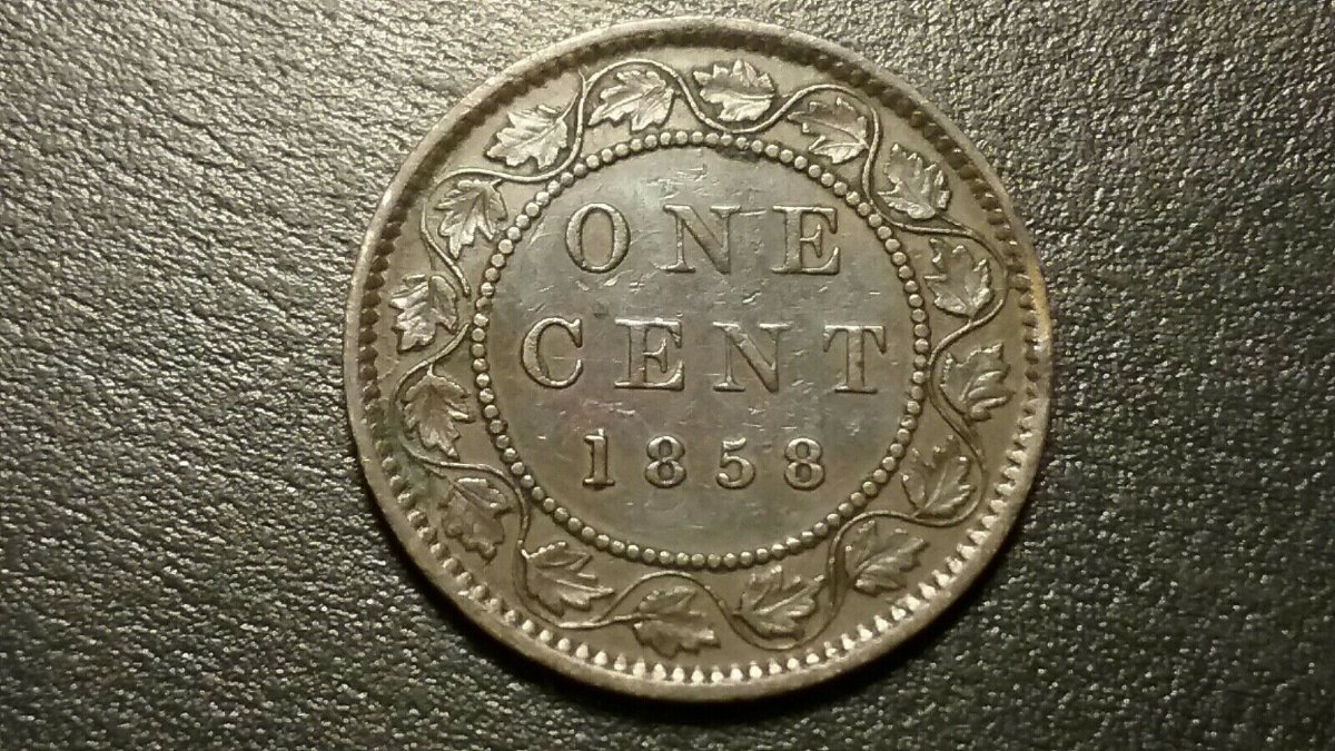 Canada-1858-Large-Cent-Die-Crack-In-Dei