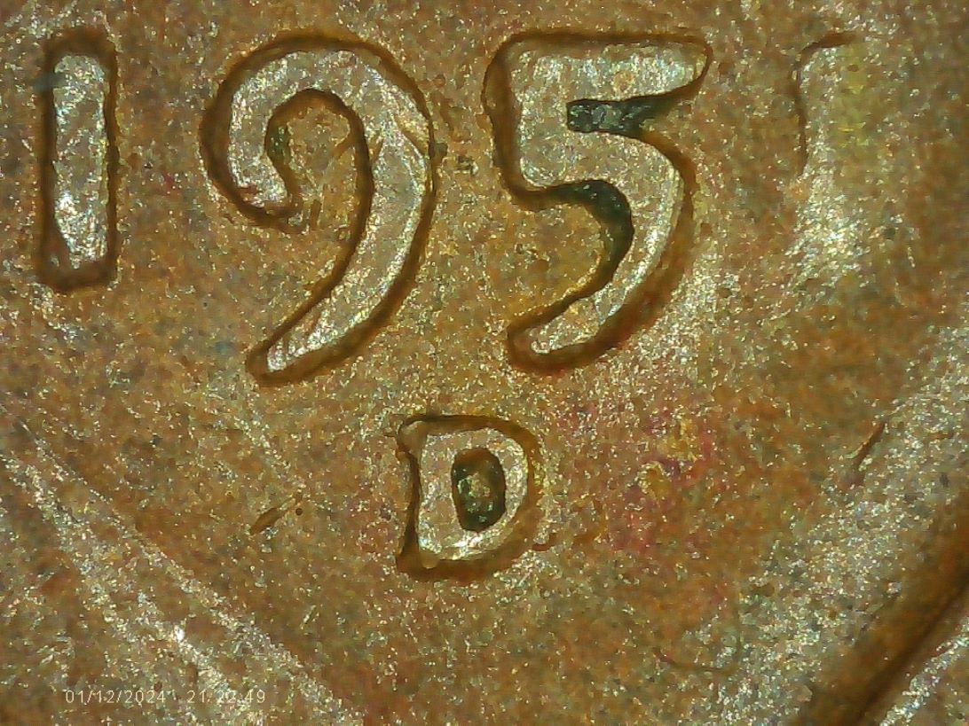 1951-D-Cent-With-L-Connected-To-Rim