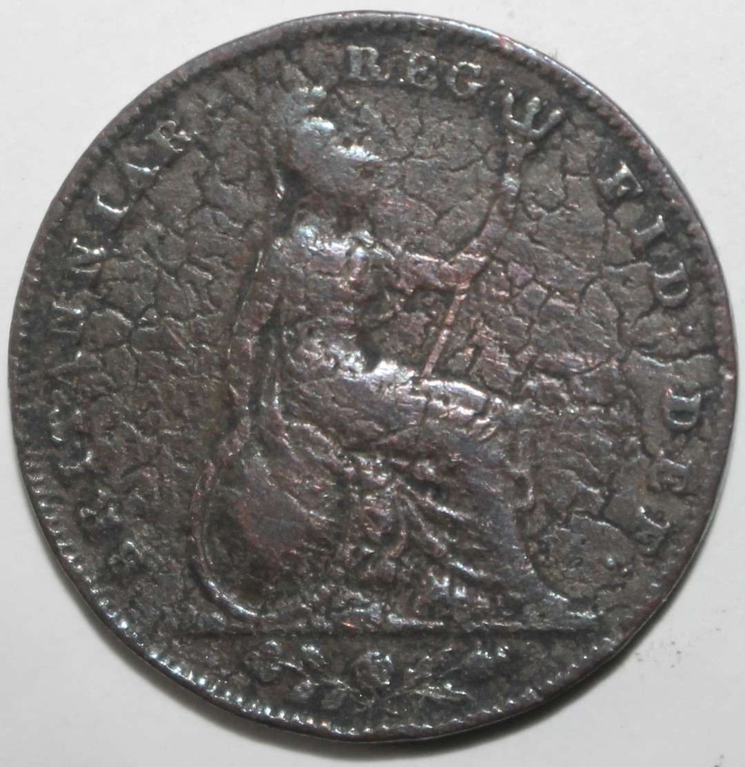 1841-United-Kingdom-Farthing---Surface-Cracking