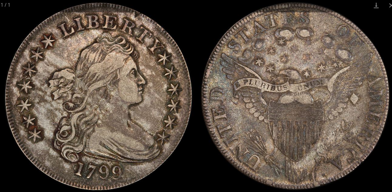 1799-Draped-Bust-Dollar-On-Greatcollections.-How'd-It-Straight-Grade?