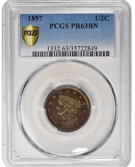 New-Pickup-1857-PF-63-Half-Cent--Is-It-Breen-1?-Previously-Graded-MS-64-By-NGC
