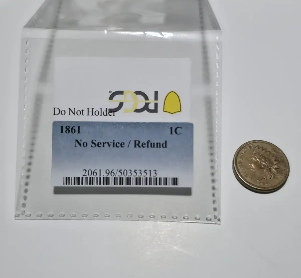 1861-1c-PCGS-No-Service-And-1958-50c-Sealed-Mint-Error?