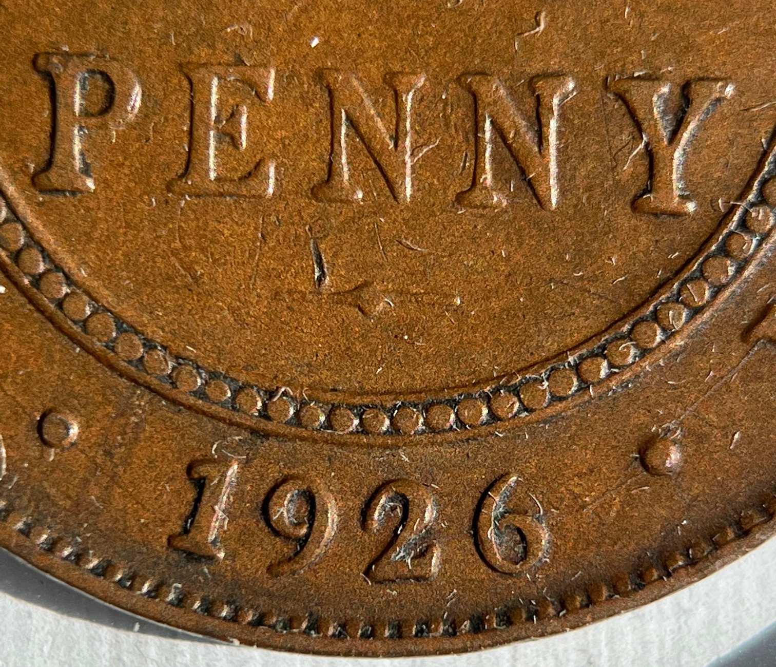Nice-Circular-Die-Crack-On-Australia-1926-1/2-Penny-To-Share