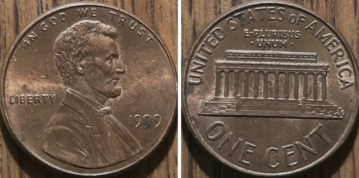 Found-A-1999-Wide-AM-Lincoln-Memorial-Cent-CRH!