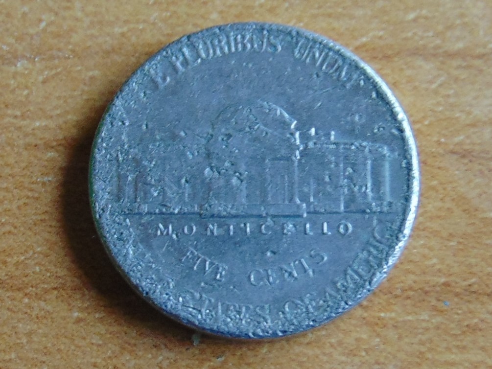 Nickel-With-Penny's-Back-Imprinted-Over-Face