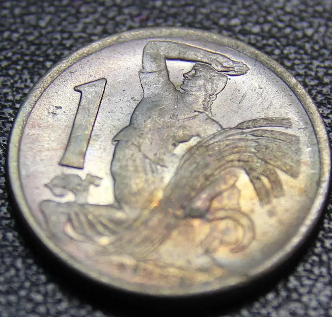 Beautifully-Rainbow-Toned-Czechoslovakian-Coins.-Didn't-Know-Where-Else-To-Post