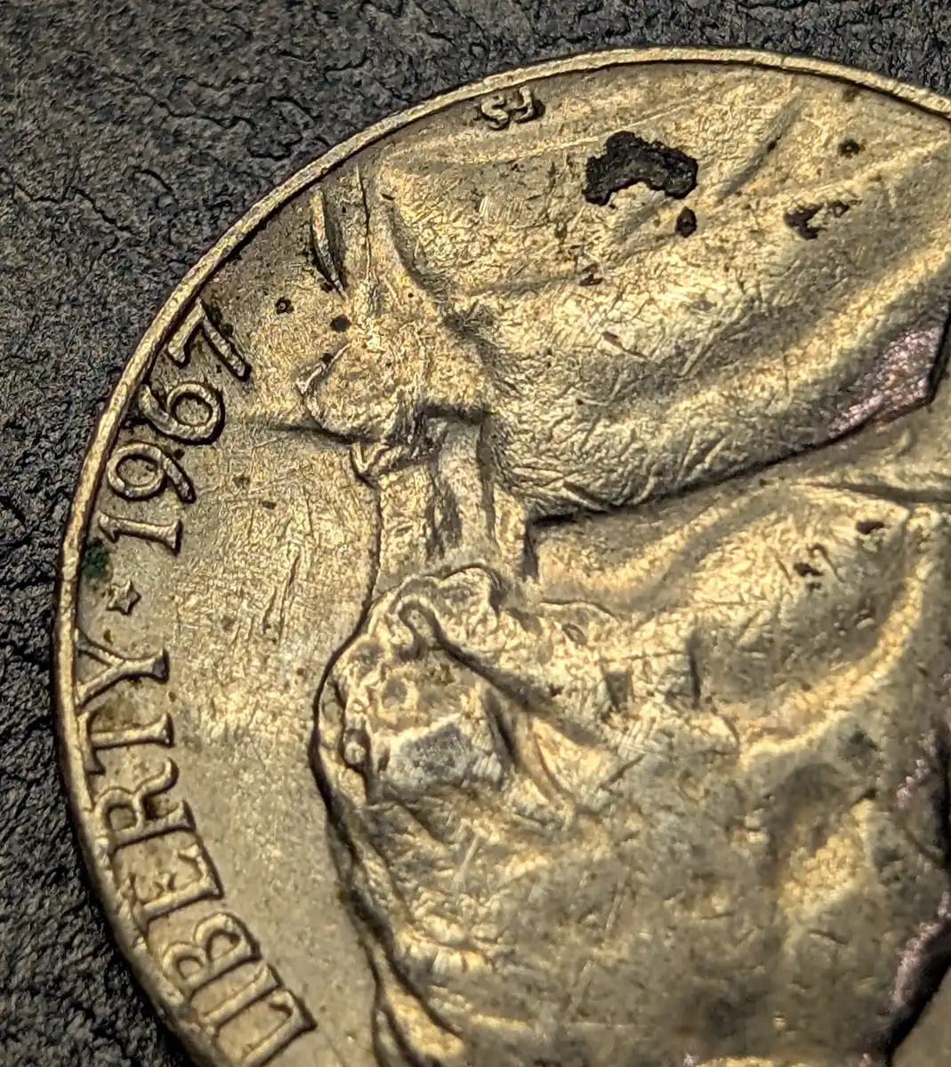 1967-Jefferson-Nickel-/-Polished-Die-Clash-Or-Progressive-Indirect-Design-Transfer?