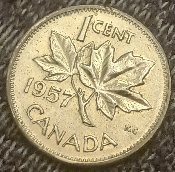1957-Canadian-Penny,-Plated-Or-Wrong-Planchet?