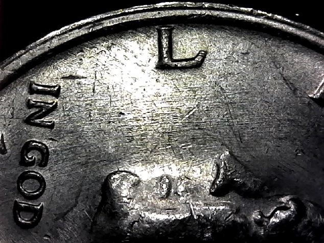 1972-D-Kennedy-Half-With-Triple--Probably-4x-Punch-On-L-Of-Liberty.