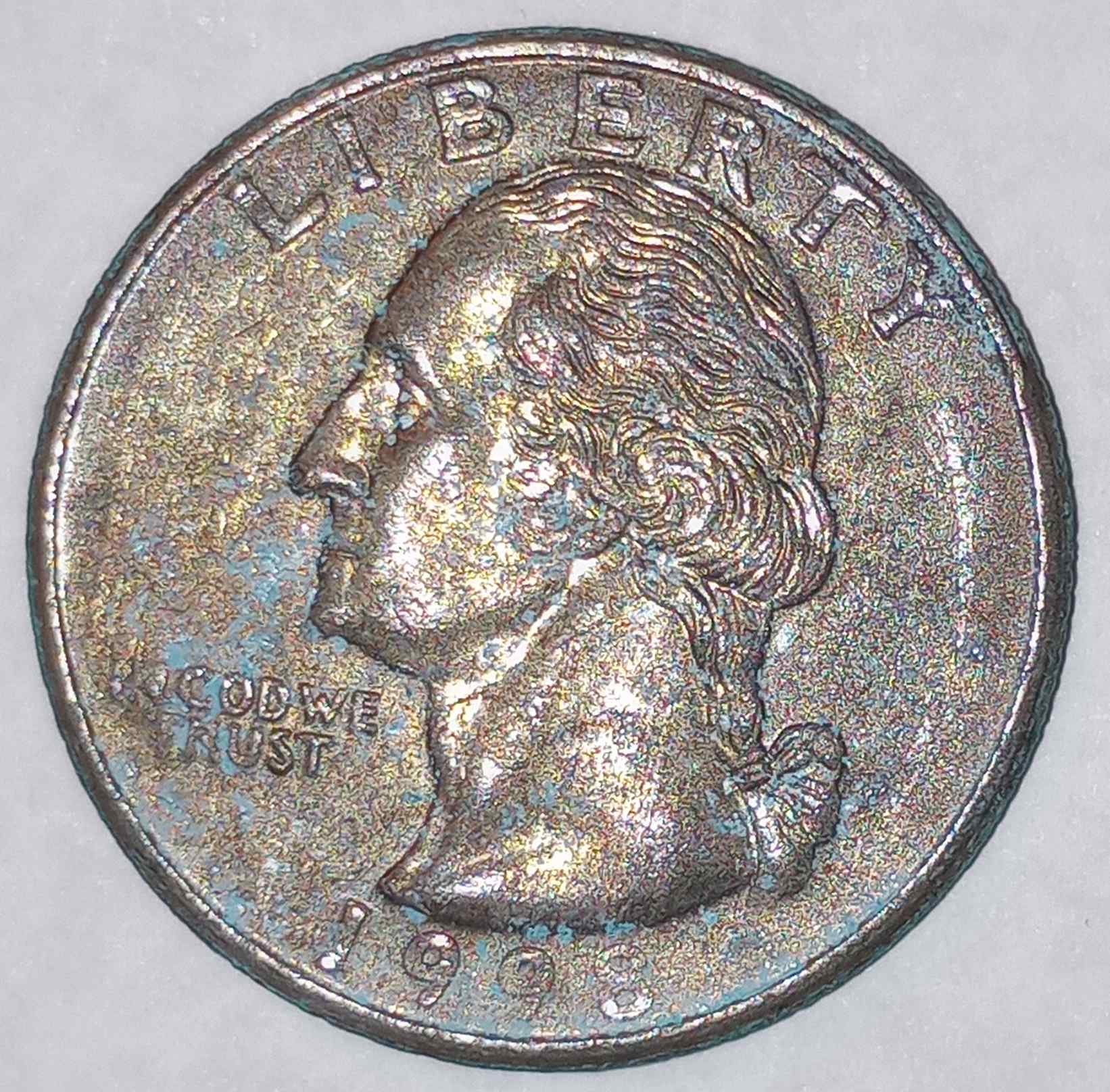 1998-P-Quarter-Improperly-Annealed-Or-Other-Error?-Copper-Color-Green-Corrosion