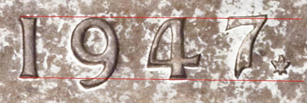 1947-Maple-Leaf-Dollar---High,-Level,-Low-7;-7/7