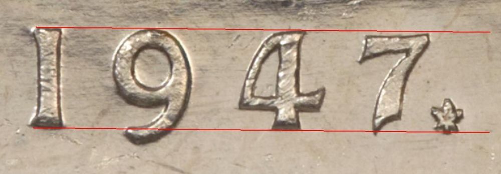 1947-Maple-Leaf-Dollar---High,-Level,-Low-7;-7/7