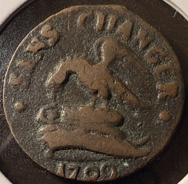 1709-Isle-Of-Man-1/2-Penny,-James-Stanley-Issue
