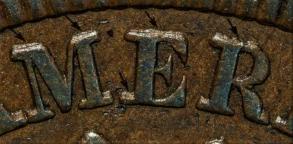 1890-Qdo-001-|-1890-Snow-1---Indian-Head-Cent-Quadrupled-Die-Obverse