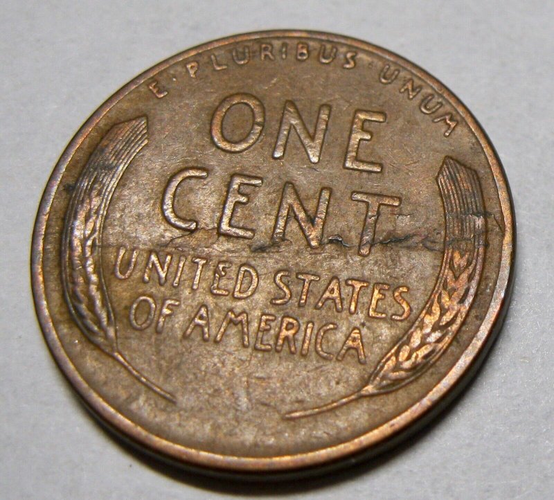 1947-D-Wheat-Cent---OBV-Strike-Thru/Rev-Lamination