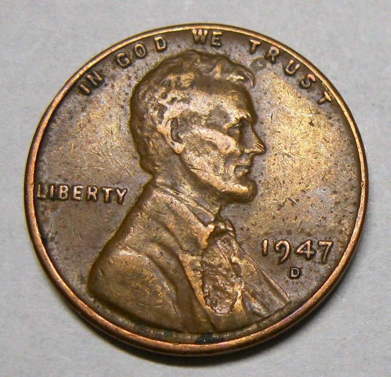 1947-D-Wheat-Cent---OBV-Strike-Thru/Rev-Lamination