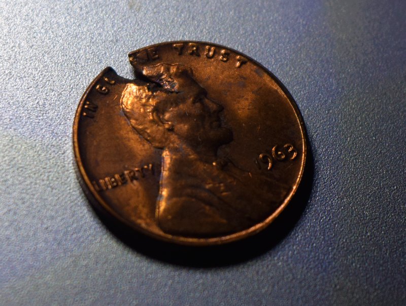 1963-Copper-Cent,-Struck-On-A-Defective-Planchet