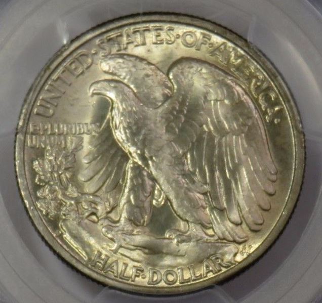 1947-D-Walking-Liberty-Half,-Slabbed